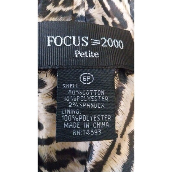 Focus 2000 Denim Jacket Long Dark Wash Square Stud Leopard Print Lined 6 Petite - Picture 8 of 8